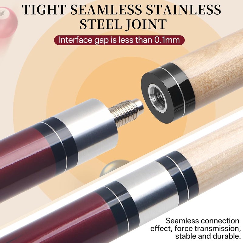 Kmise Pool Cue Stick Set - 58 Inch Pool Cues, 18~21Oz Canadian Maple Professional Billiard Cues Sticks, Pool Sticks for Adults, Multiple Colors, Pool Stick for Bar House Pool Tables Sports - Image 5